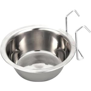 Generico Ciotole per animali domestici, ciotola da appendere alla gabbia per cani, gatti, piccoli animali, per cibo e acqua, per gatti, uccelli, in acciaio inox, da appendere
