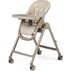 Peg Perego PEG Living Seggiolone Pappa dalla Nascita, Design Contemporaneo, Funzione Sdraietta, Altezza Regolabile, Doppio Vassoio, 4 Ruote 360°, Chiusura Compatta, 0-3 Anni (0-15 kg), Space Sand