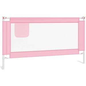 vidaXL Sponda Letto di Sicurezza per Bambini Rosa 150x25 cm Tessuto