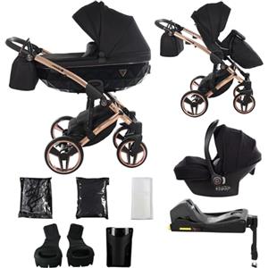 Junama Passeggino TRIO Diamond S 2in1 3in1 4in1 (03 - nero e rame, 4in1 con base ISOFIX)