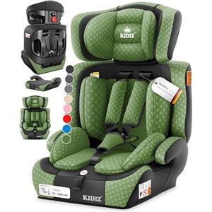 KIDIZ® Seggiolino auto i-Size R129 da 100 a 150 cm fino a 12 anni, seggiolino auto gruppo 1/2/3 senza Isofix, seggiolino in crescita, cintura a 5 punti, poggiatesta regolabile in altezza, rialzo del