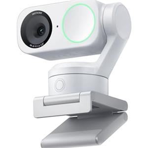 Insta360 Link 2 PTZ Dual Axis Gimbal Webcam 4K alimentata da AI con sensore da 1/2 per maggiori dettagli, audio professionale, controllo gesti, HDR, tracciamento AI, Deskview e modalità Streamer