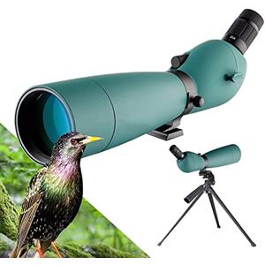 UsmAsk Telescopio Cannocchiale 60X80 Impermeabile Birdwatching Monoculare HD con adattatore telefonico + treppiede per tiro con l'arco, Safari Sightseeing Stargazing