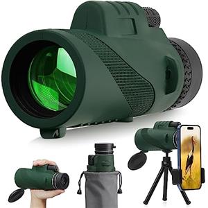 LeGDOr Telescopio monoculare 12 x 50 con prismi BAK4 e obiettivo FMC, mini telescopio portatile con adattatore per smartphone, monocolo impermeabile compatto HD per adulti, bird watching, viaggi, caccia