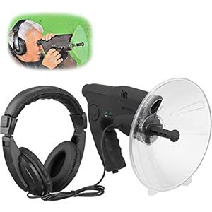 UsmAsk Microfono parabolico monoculare, dispositivo di ascolto parabolico con telescopio di ingrandimento 8X, amplificatore del suono dell'orecchio bionico per lo spionaggio a lunga distanza