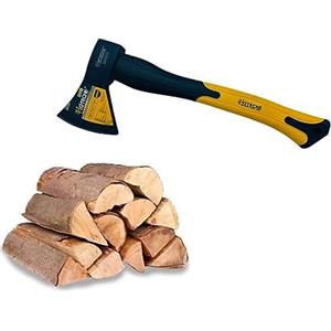TANIASHOP Accetta Ascia Spaccalegna Taglio Universale Picozzino Spacca Legna 600GR con Manico in Fibra di Vetro Accetta Taglia Legna con Lama in Acciaio Forgiato
