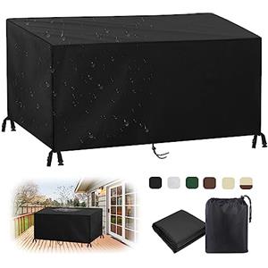MAIFENGL Coperture per Mobili da Giardino, Copertura Tavolo Esterno Impermeabile Resistenza ai Raggi UV Antivento 420D Oxford Copertura Protettive-Black||20x20x20cm/8x8x8in