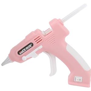 Wakects Pistola Elettrica per Colla a Caldo, Strumento per Colla a Caldo Senza Fili con Bastoncini Ad Alta Adesione da 10 Pezzi da 7 Mm e Supporto per Ugello Intelligente, per Riparazioni (PINK)