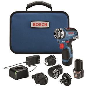 Bosch GSR12V-300FCB22 12V Max EC Brushless Flexiclick 5-in-1 Drill/Driver System with (2) 2.0 Ah Batterie