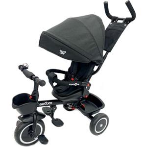 GIODICART Triciclo Evolutivo Moov-1 4-in-1 per Bambini dai 18 mesi (Nero)