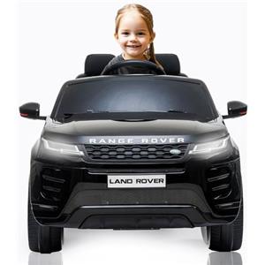 BabyCar Range Rover Evoque | Macchina per Bambini Elettrica Telecomandata 12V 2 Motori 35W | Auto Elettrica per Bambini 2 Posti | Sedile Pelle, Porte Apribili, USB | Licenza Ufficiale | Nero, MP3