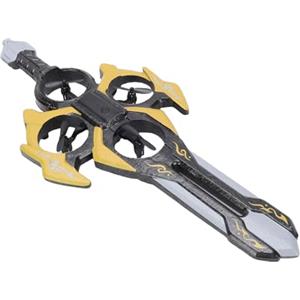 VELATEMOR Drone di Controllo con Guanti, Quadricottero Acrobatico in Schiuma per Interni con Spada Volante con Luci a LED, Rotazione a 360° per Regalo per Bambini e Adolescenti (YELLOW)