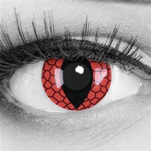 MeralenS Lenti a contatto colorate rosse, per Halloween, rosse, vampiro Red Dragon, morbide, per Halloween, per travestimenti, carnevale, 2 pezzi, 1 paio di lenti colorate non graduate, occhi di Drake