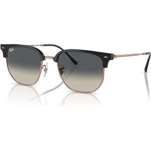 Ray-Ban RB4416 New Clubmaster Occhiali da sole quadrati, Grigio scuro su oro rosa/grigio sfumato, 53 mm