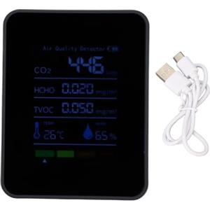 YWBL-WH Rilevatore di Anidride Carbonica Monitor della qualità Dell'aria TVOC 5 in 1 Rilevatore di Temperatura Umidità Analizza Gas per Interni Home Office