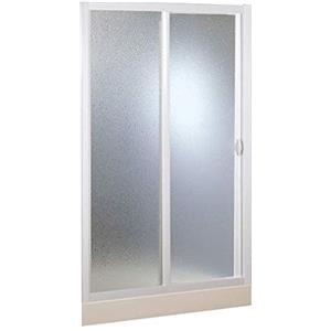 Forte: Parete doccia in PVC, Anticalcare, Riducibile, Resistente agli urti, Chiusura magnetica, Kit completo, 150L x 185 cm, Bianco