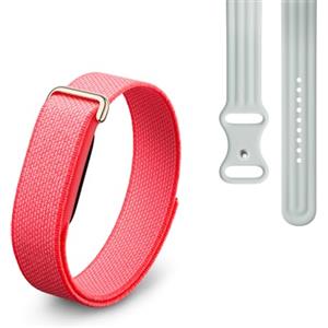 Google Fitbit Air - Activity tracker senza schermo con monitoraggio di fitness - Compatibile con iOS e Android - Rosso lampone + Cinturino sportivo per Fitbit Air - Grigio nebbia, small