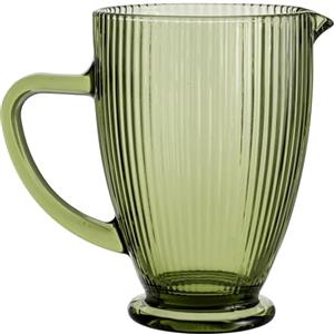 Baroni Home Caraffa in Vetro con Dettagli in Rilievo, Brocca con Manico, Design Moderno, Caraffa con Sistema Antigoccia, Facile da pulire, per Bevande Calde e Fredde, 1L, 20x13x19 cm, Verde