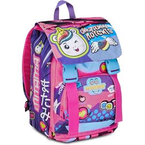 Mitama Zaino Estensibile Only Funny Moments con Tasca frontale, Rosa e Viola, Scuola Elementare e Tempo Libero, Bambina Ragazza