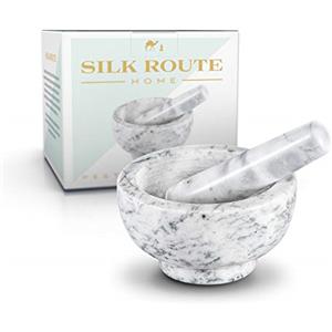 Silk Route Spice Company Mortaio e pestello in marmo massiccio