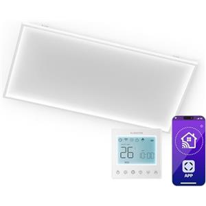Klarstein Pannelli Radianti Infrarossi 770W - Parete o Soffitto, WiFi, Termostato, Timer, IP44, Controllo App & Telecomando, Sicurezza Bambini, per Riscaldamento 15 m²