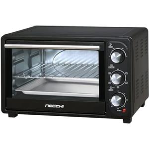Necchi - NKS22 Forno elettrico ventilato da 22 litri con doppie porte in vetro e selettore a 6 stadi, temperature regolabile fino a 230°