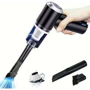 Generic Mini Aspirapolvere per Auto Senza Filo Ricaricabile con USB, Aspirabriciole Portatile, (Potente 120W, 6000Pa, 7.4V), Nero