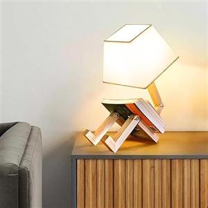 Elinkume Lampada da scrivania carino, unico dimmerabile lampade da comodino robot,divertente lampade da scrivania di lettura funky per comodino,camera da letto,camera dei bambini,soggiorno