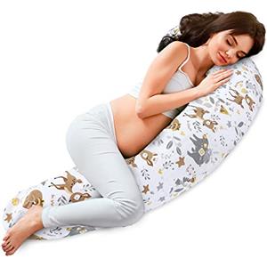 Totsy Baby Cuscino gravidanza 190cm - Supporto per dormire sul fianco e alleviare la schiena Lungo per letto matrimoniale o singolo Perfetto per il relax in maternità forma a C Oeko-Tex