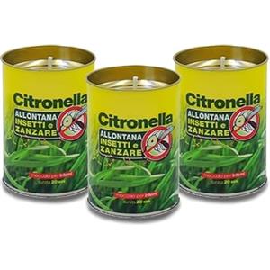 Virsus 30 Candele in Barattolo di Carta Profumate alla Citronella contro insetti e zanzare, tappo e fondo in Alluminio, da Giardino per Eventi Interno ed Esterno