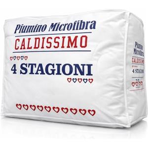 Home Tresor Piumino 4 Stagioni, Piumone Matrimoniale Doppio Autunnale Invernale Caldo e Soffice in Fibra Imbottito mod. JEFF 2 Piazze 250x200 cm. - Bianco