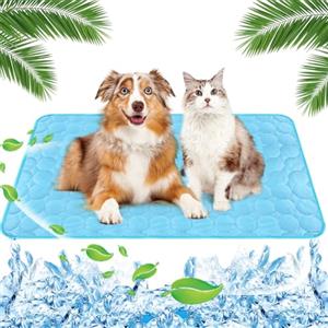 Yegookay 2025 100×75cm Tappetino Refrigerante Cane e Gatto Tappetini Morbidi e Lavabili per Animale Domestico Cuccia L'estate e Prevenire i Colpi di Calore per Auto, Casa e Tempo Libero (Blu XL)