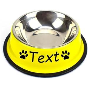 jfs Ciotola Personalizzata per Cani e Gatti, Acciaio Inox, Rosa, Carina per Acqua e Cibo