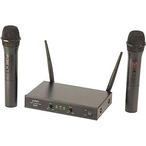 Party Light & Sound - PARTY-200UHF-MKII - Sistema microfonico con 2 microfoni wireless UHF e 1 ricevitore - 2 canali 863,1 e 864,8MHz - Nero