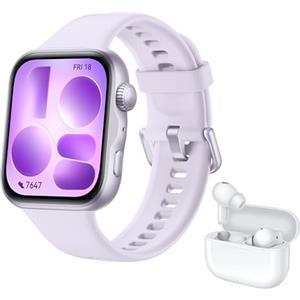 HUAWEI WATCH FIT 5 Smartwatch Viola + FreeBuds SE 4 Bianco, Schermo AMOLED HD da 1,82", Design Raffinato, Pagamento NFC, Rilevamento Cadute, Batteria a Lunga Durata, Monitoraggio della Salute, 5 ATM