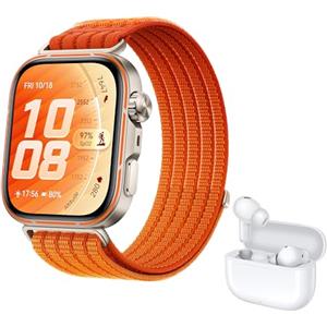 HUAWEI WATCH FIT 5 Pro Smartwatch Arancione+FreeBuds SE 4 Bianco, GPS, ECG, 1,92'' Display FullView e Vetro Zaffiro, Pagamento NFC, Modalità Sport Outdoor, Monitoraggio della Salute