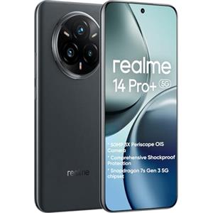 realme 14 Pro+ 5G Smartphone 8+256GB,50MP IMX882 Periscope,Processore Snapdragon 7s di terza generazione,Display quad-curvo da 6,83 pollici 120Hz,batteria Titan 5260mAh,Nero