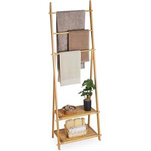 Avilia Mensole Porta Asciugamani per Bagno con 3 Ripiani in Bambù - Scaffale Porta Asciugamani da Terra, Design Eco-Sostenibile, Facile Installazione, 53x30x153cm