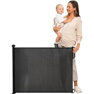 Avilia Cancelletto di Sicurezza per Bambini Estendibile - Cancello Ideale per Scale e Porte, Meccanismo di Blocco Facile, Montaggio a Vite, in ABS e PVC, 130x88 cm, Nero