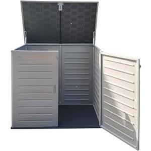 Avilia Cassetta Porta Attrezzi | Box Porta Attrezzi da Giardino | Box da Esterni | Cassetta da Giardino | Armadio da Esterni per Attrezzi da Giardinaggio in Plastica 140x82x121cm, Grigio