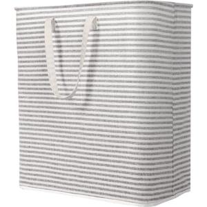 Lifewit Cesto Portabiancheria, Cesta Portabiancheria Pieghevole, Portabiancheria Sporca con Manici Allungati, Laundry Basket per Camera da Letto, Bagno e Lavanderia100L, Grigio