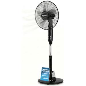 Wintem - Ventilatore a Piantana Nero 40 cm con Telecomando - Altezza Regolabile fino a 135 cm - 6 Velocità, Timer 7,5H e Comandi Touch - Piantana Silenziosa 40W