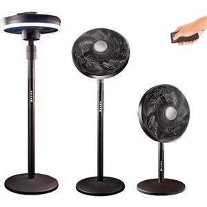 Wintem Ventilatore a Piantana 70W con Lampada LED Integrata - 5 Pale, 4 Velocità, Timer & Telecomando - Oscillante, Silenzioso, Altezza Regolabile - Ideale per Casa e Ufficio