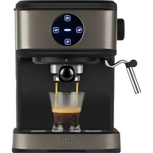 BLACK+DECKER BXCO850E - Macchina da Caffè Espresso, 20bar, 850W, 1,5L, Acciao Inox