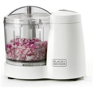 Avilia Tritatutto Elettrico per Formaggi, Ghiaccio, Verdure - Chopper con Funzione Pulse, in Plastica e Acciaio Inox, 11.3x17.3x15cm, Bianco, 120W, 350ml