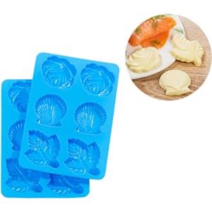 Avilia Set 2 Stampi per Burro o Cioccolato - Formine per Cioccolato e Biscotti, in Silicone, Blu