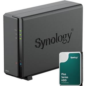 Synology DS124 1GB con 1 disco Synology 6TB HAT3300, Nero, Metallo, Da tavolo, NAS, Server, Switch di rete, non assemblato