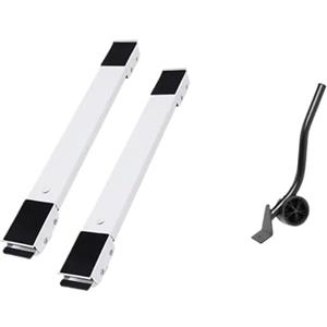 Generico Staffa universale a rulli mobili a 24 ruote con supporto regolabile for guide for supporto base frigorifero for lavatrice(White with crowbar)