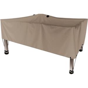 Perel Copertura per tavolo da giardino 165 x 105 x 60 cm, telo impermeabile per esterno, copritavolo rettangolare taupe con sistema di ventilazione per protezione da pioggia sole e sporco