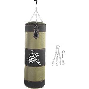 DEWIN Boxe Sacco di Sabbia per Allenamento, Sacco Da Boxe Sospeso da Fitness Attrezzatura per MMA, Kickboxing, Muay Thai, Arti Marziali (Verde-0,8 m) - Non riempito